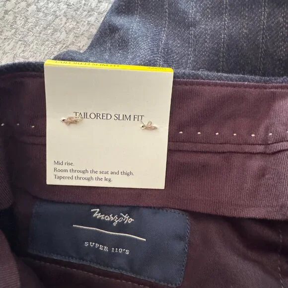 Banana Republic Tailored Slim-Fit Charcoal Gray Italian WoolTrouser Size 32x30 - Picture 4 of 7